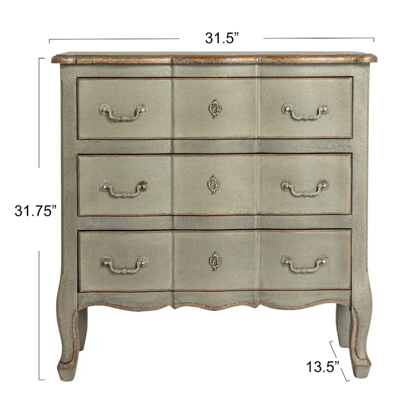 Distressed Wood 3-Drawer Dresser