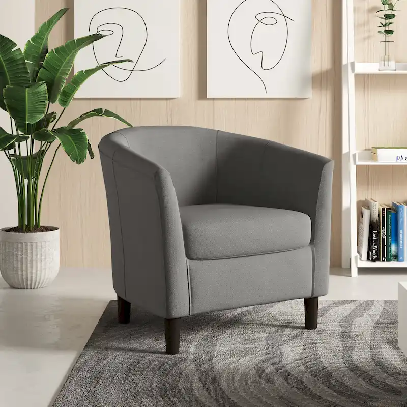 Modern Barrel Accent Chairs Cozy Armchair Club Chair