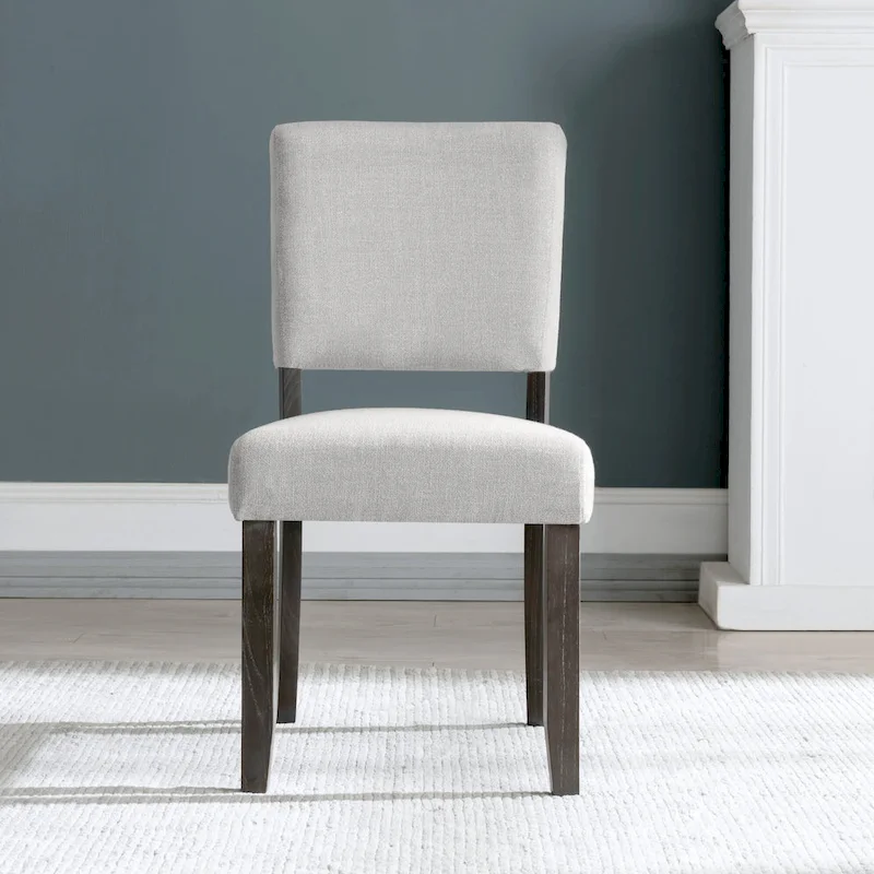 Leick Home Upholstered Back Dining Chair with Wood Base Set of 2