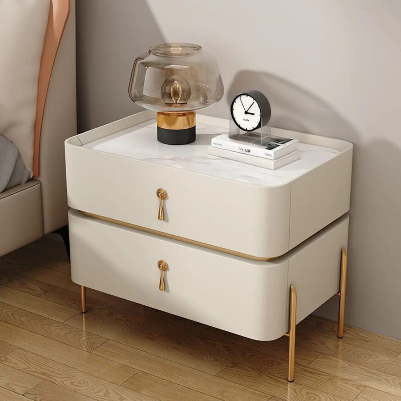 Modern Bedside Table with Sintered Stone Top