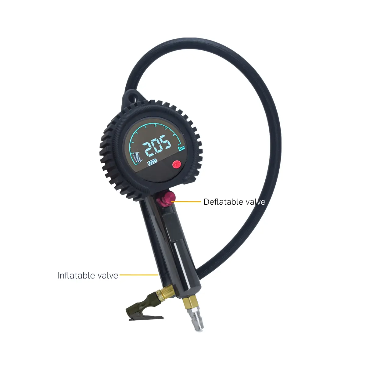 SEAPENG TB-801 Rechargeable Digital Tire Inflator Gauge, 5-230 PSI for cars, trucks, RVs and garages