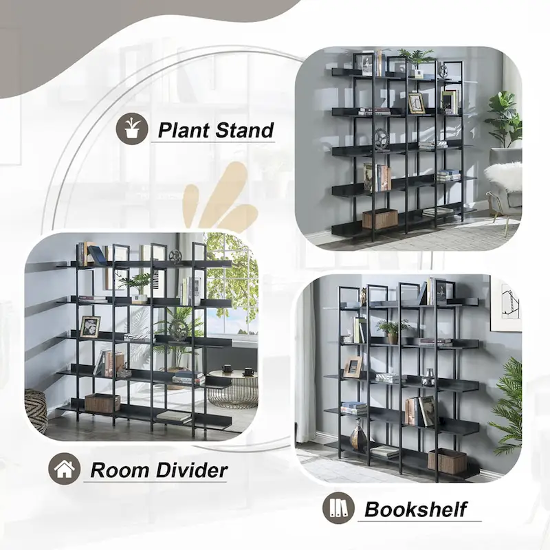 5 Tier Bookcase Home Office Open Bookshelf