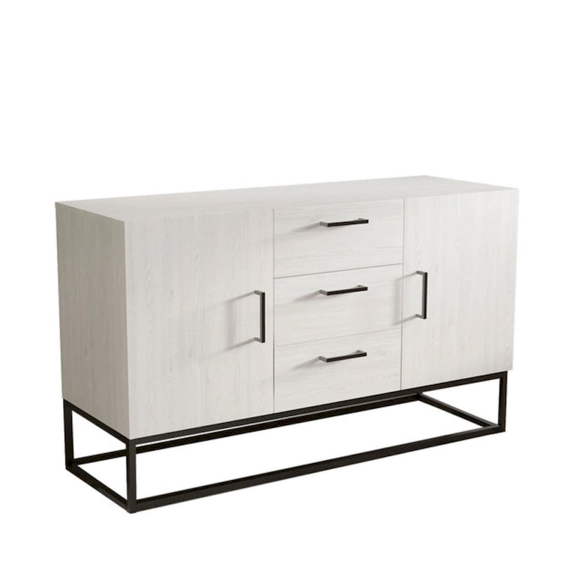 Faux Wood Sideboard with 3 Drawer Server Cabinet