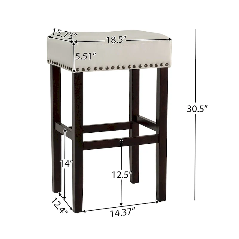 Lisette 30-inch Backless Leather Bar Stool (Set of 2) by Christopher Knight Home