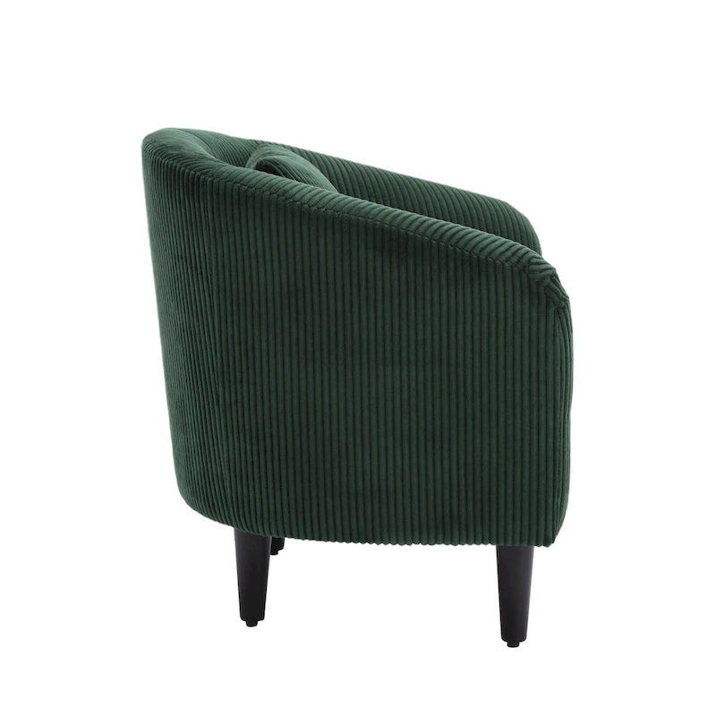 Emerald 24.8 Upholstered Barrel Chair with Wood Legs and Pillows