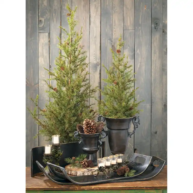 Sullivans Set Of 3 Metal Tray Containers 5 H, 4.5 H & 4 H Black