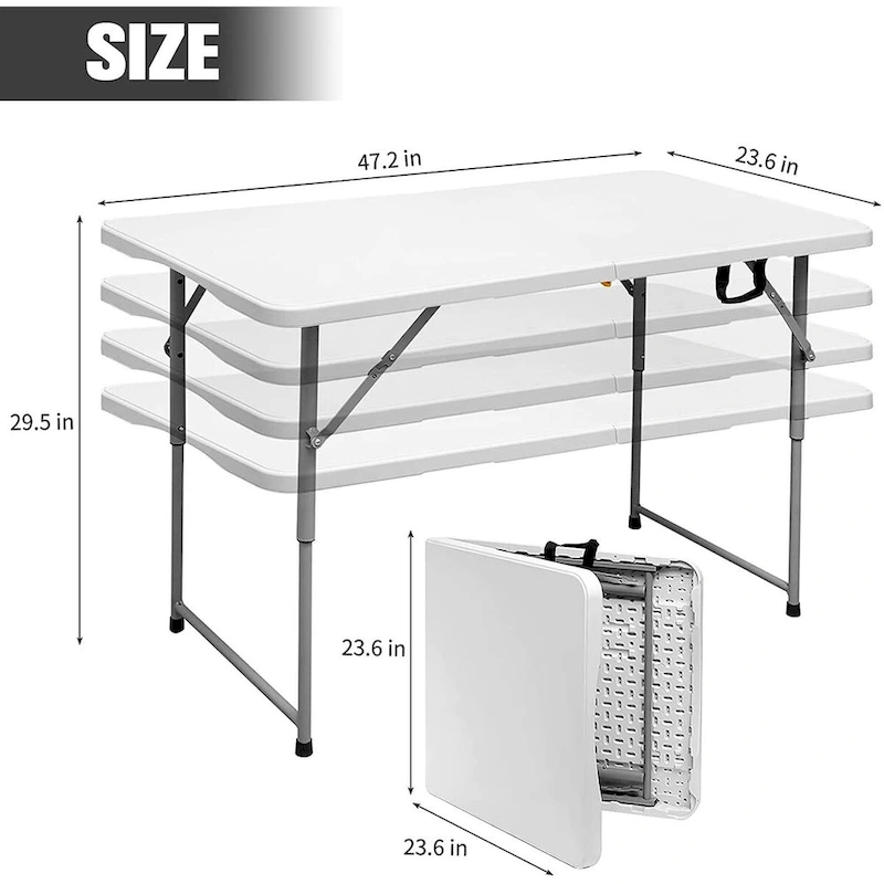 4 ft. Folding Table with Durable Resin Surface