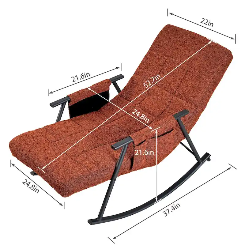 Adjustable Rocking Chair, Nursery Glider Chair with Adjustable High Back and Foot Rest