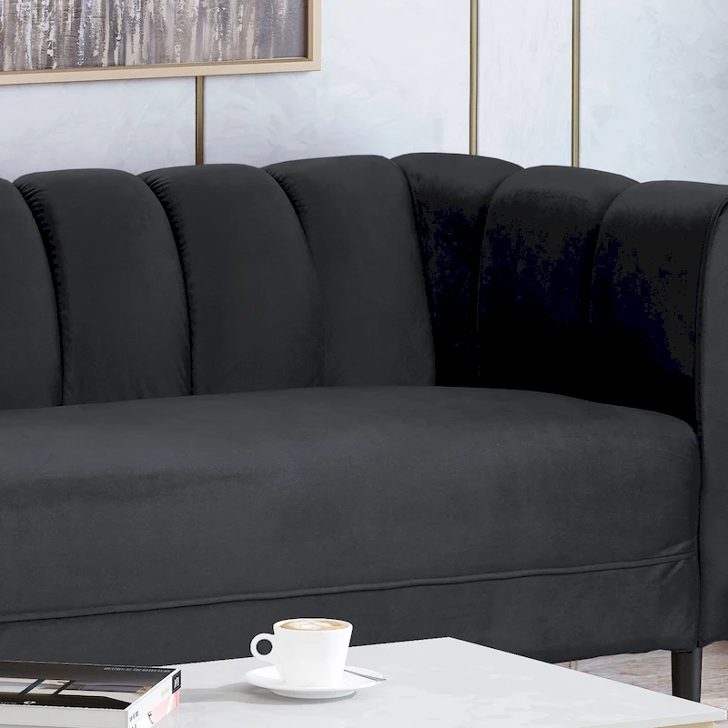 Bobran Modern Velvet 3-seat Sofa by Christopher Knight Home - 30.00 D x 83.25 W x 30.25 H