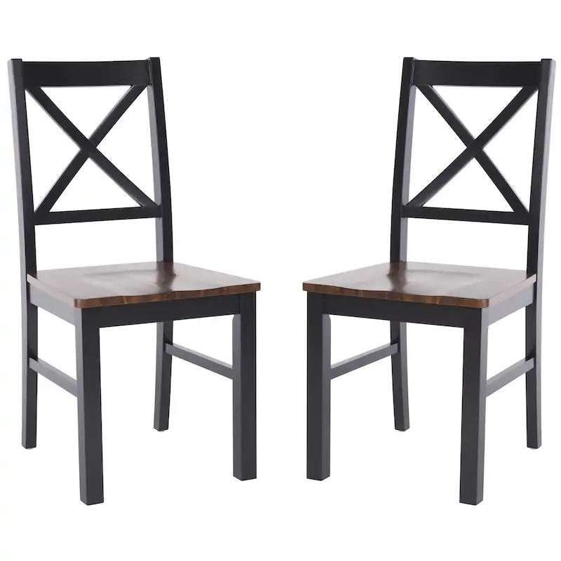 White/Natural Dining Chair - 17.5 W x 19.5 L x 37 H