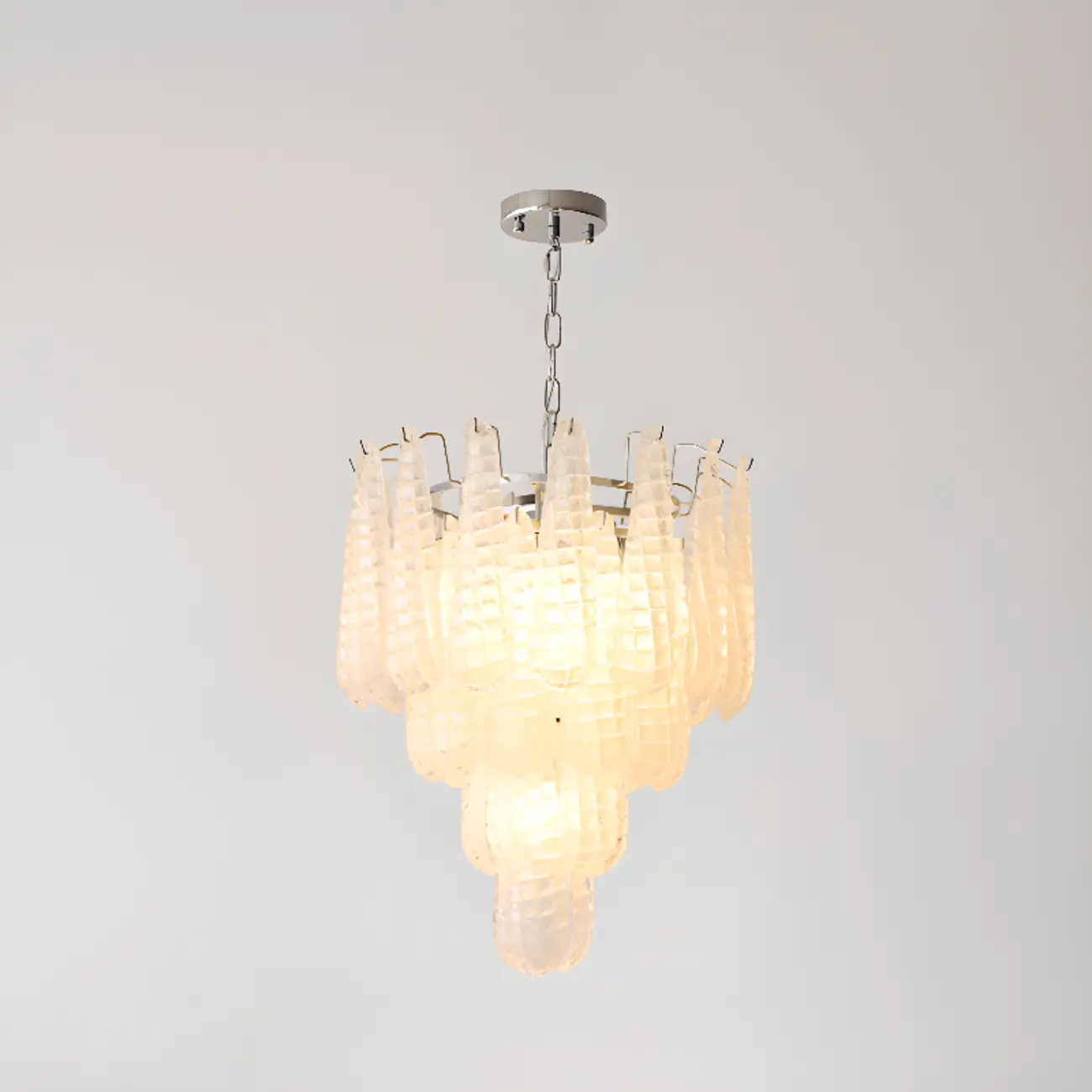 White Crystal Teardrop Glass Modern Chandelier