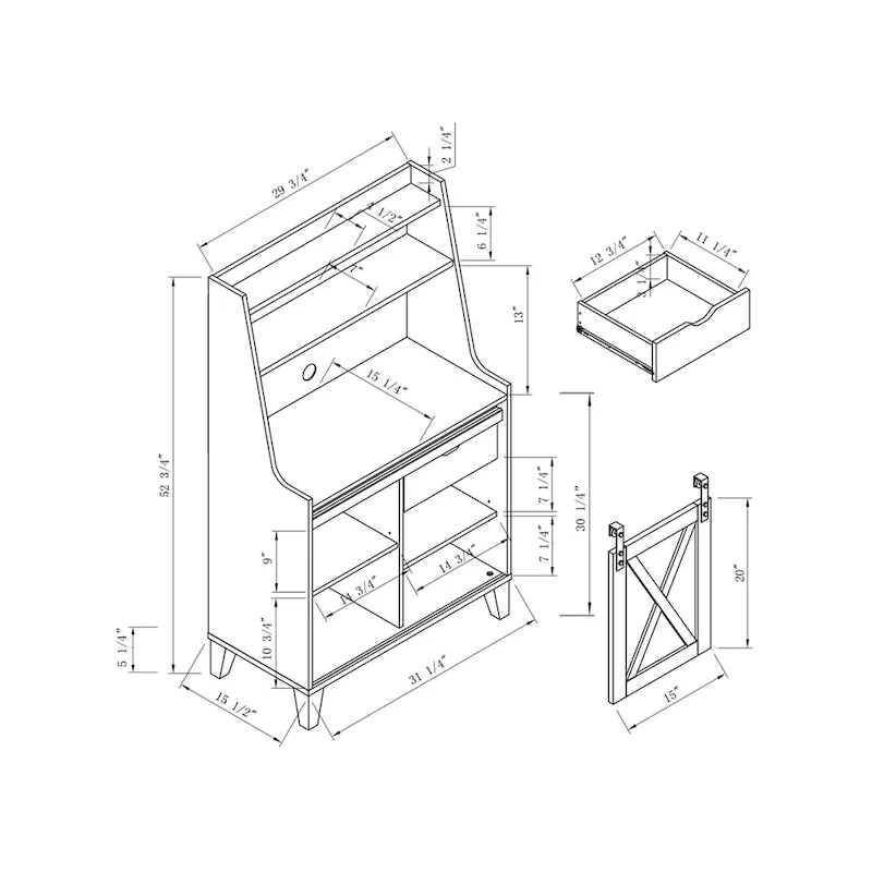 Farmhouse White Oak 6-Shelf Baker's Rack