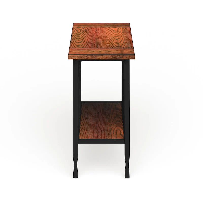 Carbon Loft Peter Matte Black Slatted Narrow Chairside Table