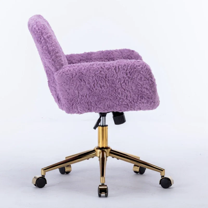 Furniture Office Chair,Artificial rabbit hair Home Office Chair with Golden Metal Base