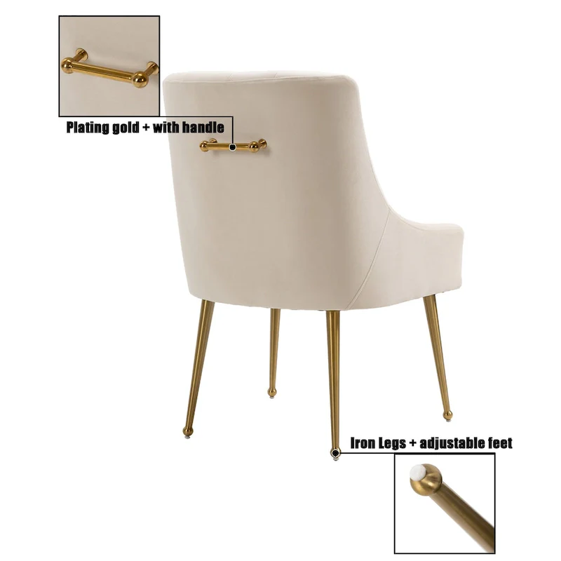 Tufted Velvet Upholstered Accent Dining Chairs Side Chairs (Set of 2)