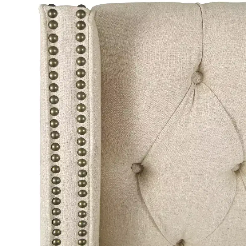 Skyline Furniture Diamond Tufted Nail Button Wingback Headboard