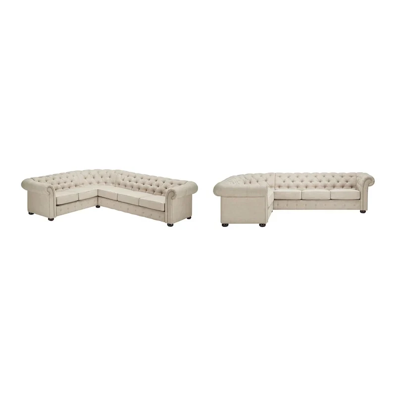 Gdansk 6-Seat L-Shaped Chesterfield Sectional Sofa