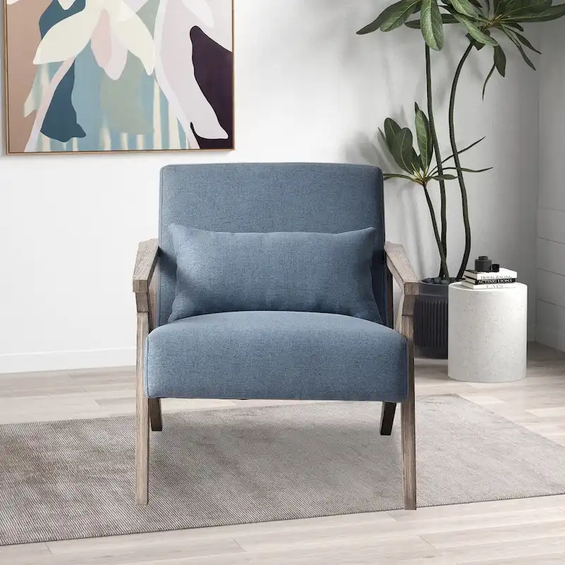 Accent Armchair Solid Hardwood Upholstered