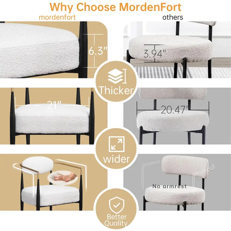 Mid-Century Armchair - Velvet/Faux Leather, Iron Frame, 24W x 30.5H, Single Seat, 330 lbs Capacity