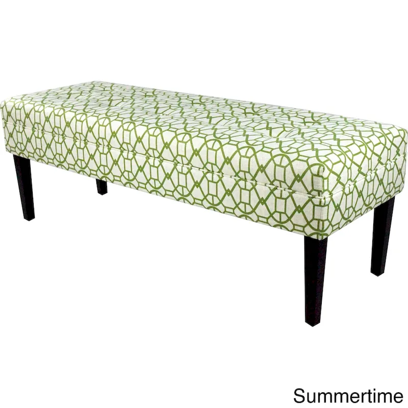 Kaya Noah Button Tufted Upholstered Long Bench