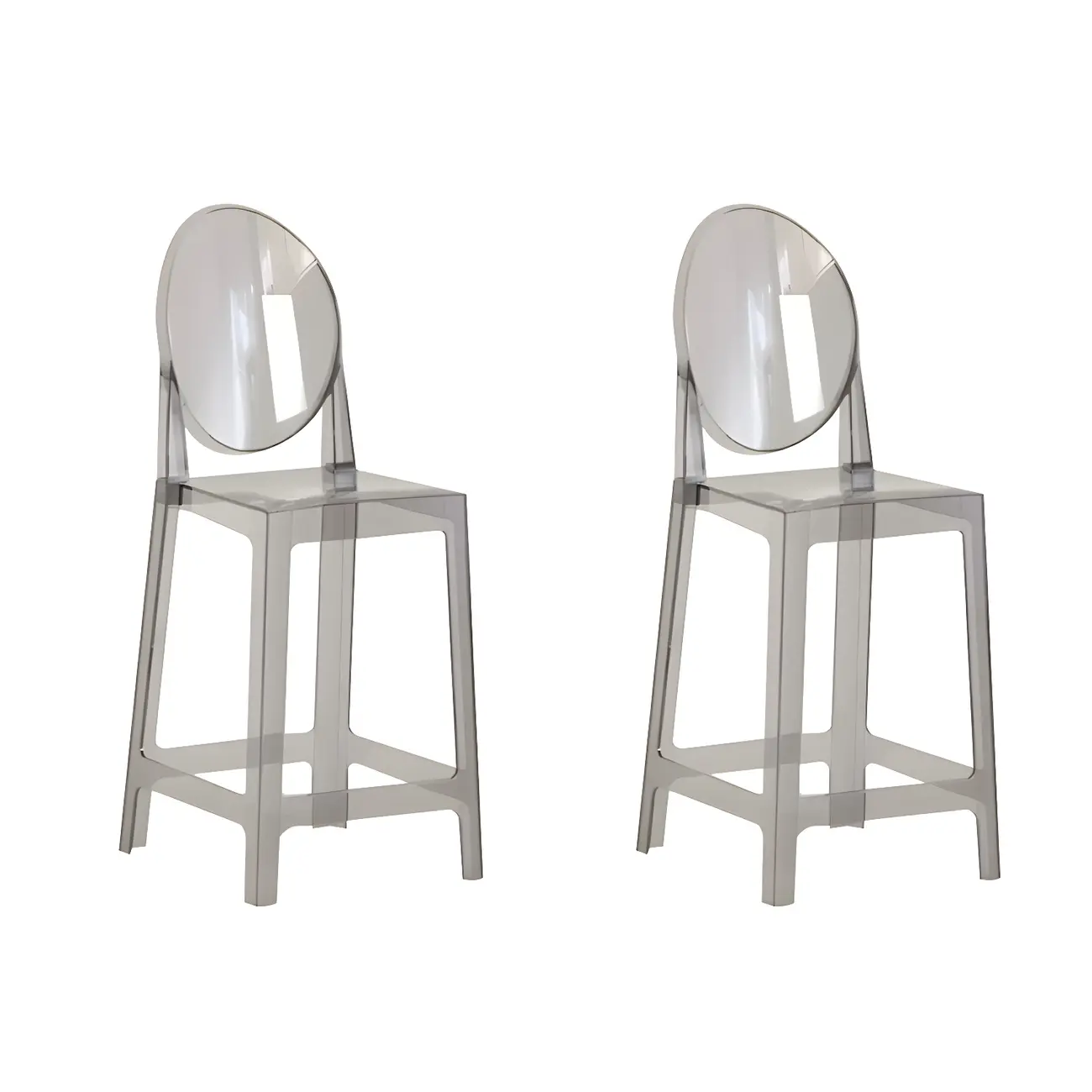 Modern Acrylic Smooth Elegant Circular Backrest Bar Stool