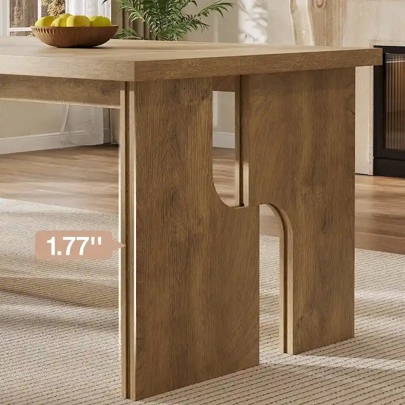 63  Dining Table Rectangle Kitchen Table with Modern Aesthetic Legs