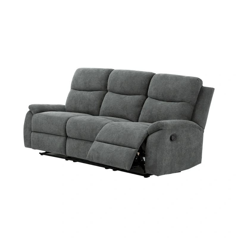 Transitional Faux Leather Reclining Living Room Sofa Set