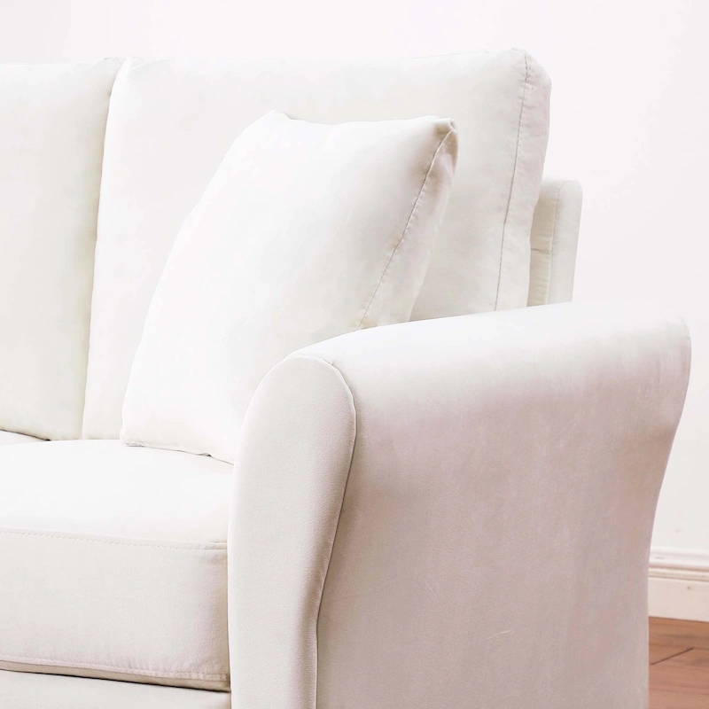 Aukfa Upholstered 3 Seater Sofa Couch with 2 Pillows