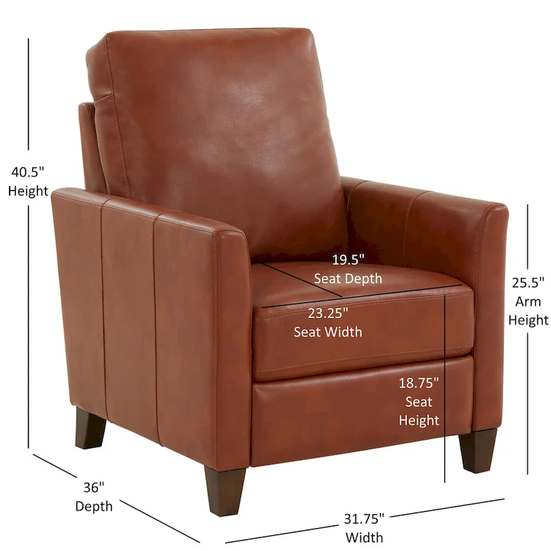 Pablo Caramel Faux Leather Modern Recliner