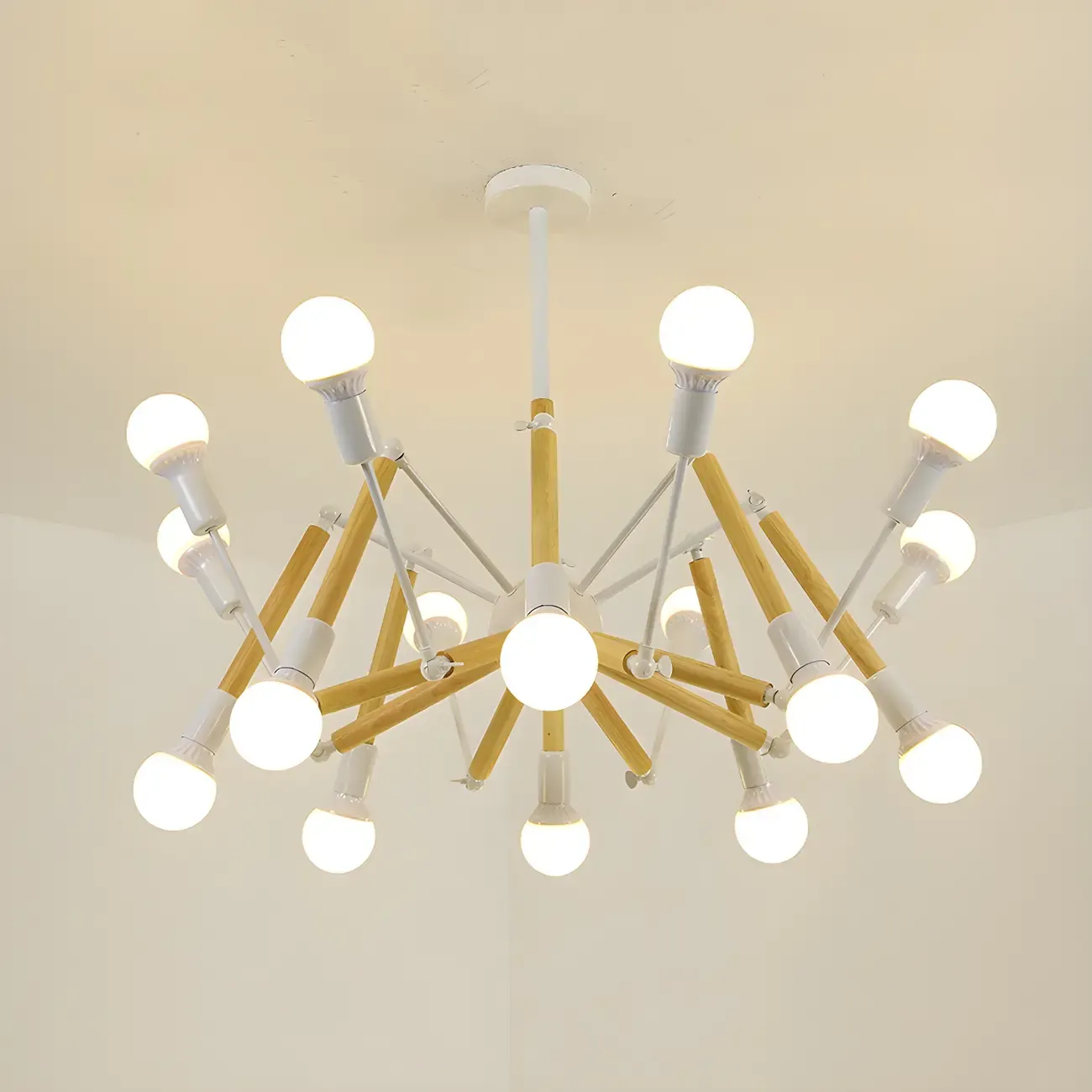 Modern Multi-Light Metal Adjustable Downrod Sputnik Chandelier