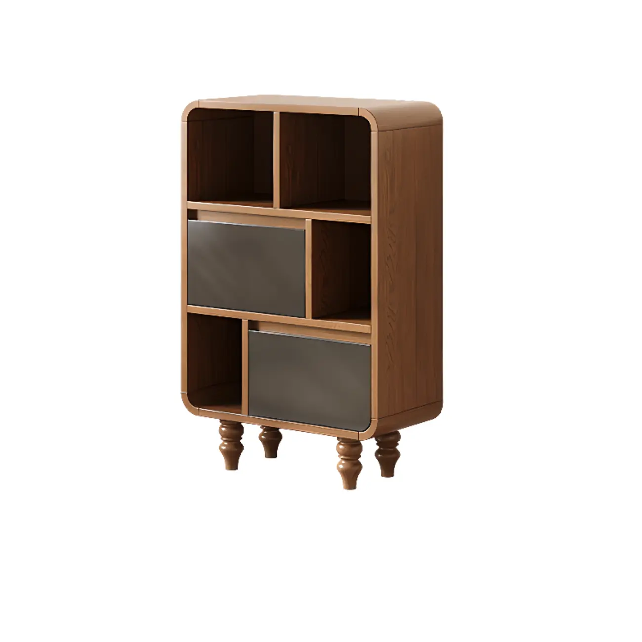 Mid-Century Modern Wooden Vertical Display Bookcase