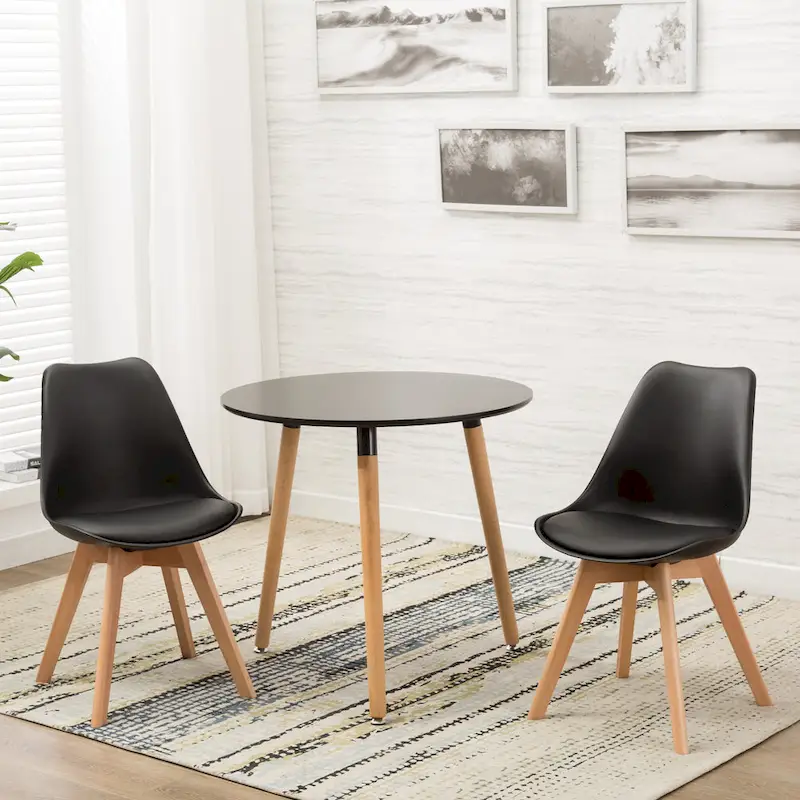 Dining Chairs Wooden Desk Chairs No Wheels Set of 2