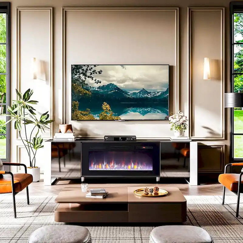 70 Modern Entertainment Center with 36 Fireplace