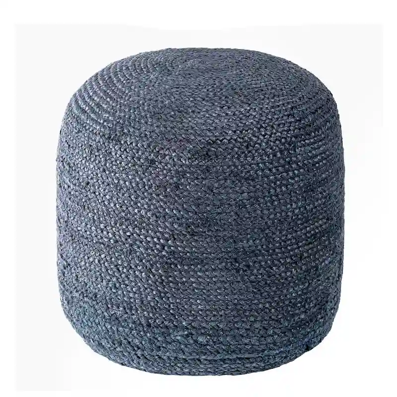 Nuloom Bristol Braided Solid Jute Ottoman Pouf