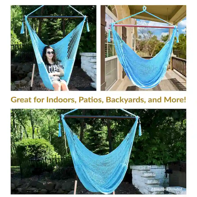 Sunnydaze Hanging Caribbean XL Hammock Chair
