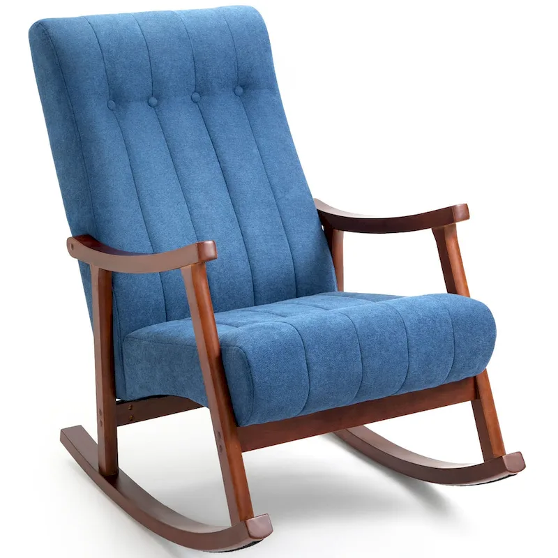 AVAWING Upholstered Rocking Chair ModernHighBackArmchair