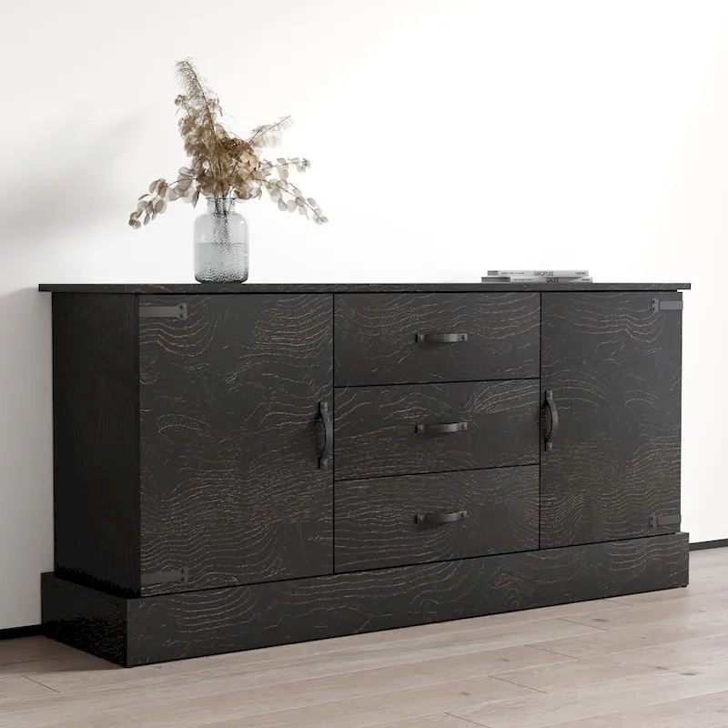63" Sideboard in Oldwood / Espresso – Matte Finish, Flat-Pack