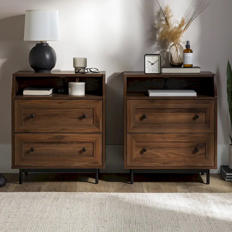 Middlebrook Modern 2-Drawer USB Nightstand, Set of 2