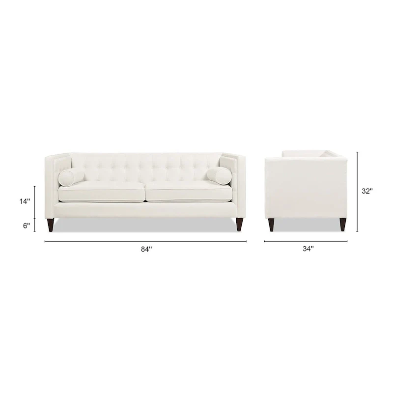Modern Upholstered Tufted Swallowtail Sofa