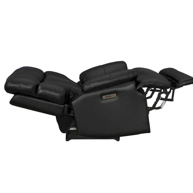 Genuine leather Black Power Recliner Zero Gravity Dual Power Recliner Adjustable Headrest Extendable Footrest