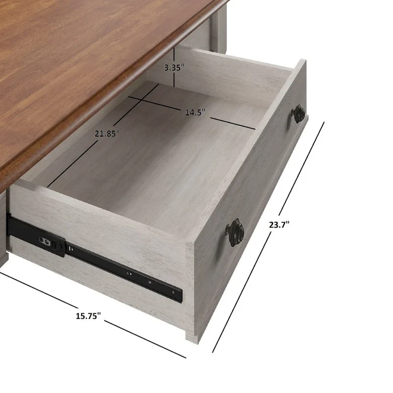 Oaklyn Antique 1-drawer Desk with Charging Station by iNSPIRE Q Classic