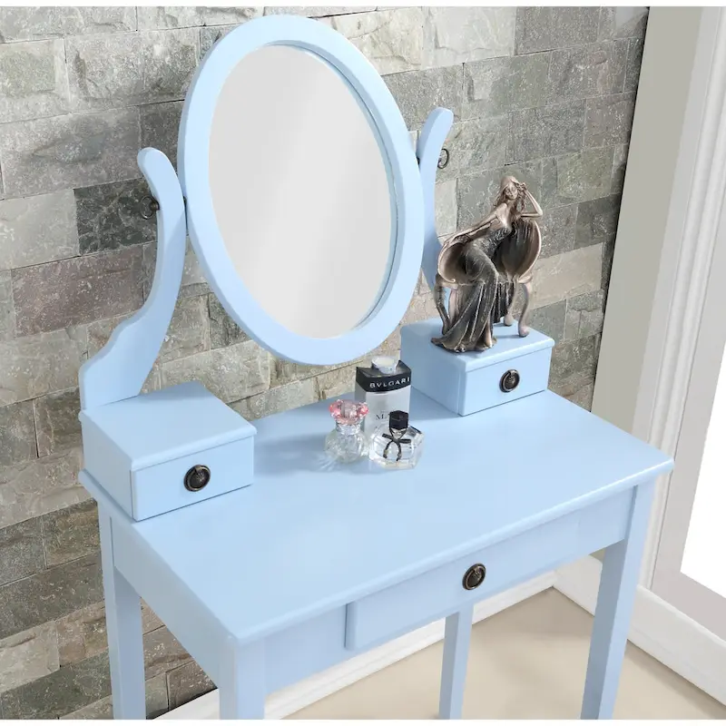 Moniys Wood Moniya Makeup Vanity Table and Stool Set
