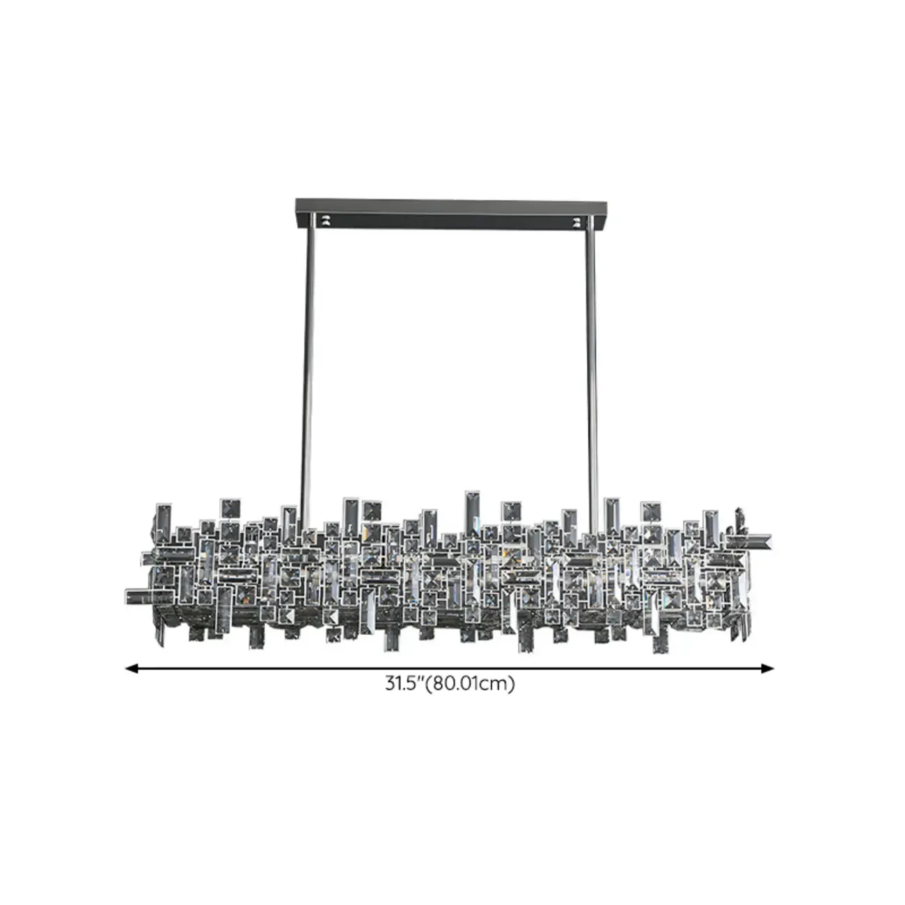 Modern Crystal Kitchen Island Pendant Light 3-Gear Dimming LED