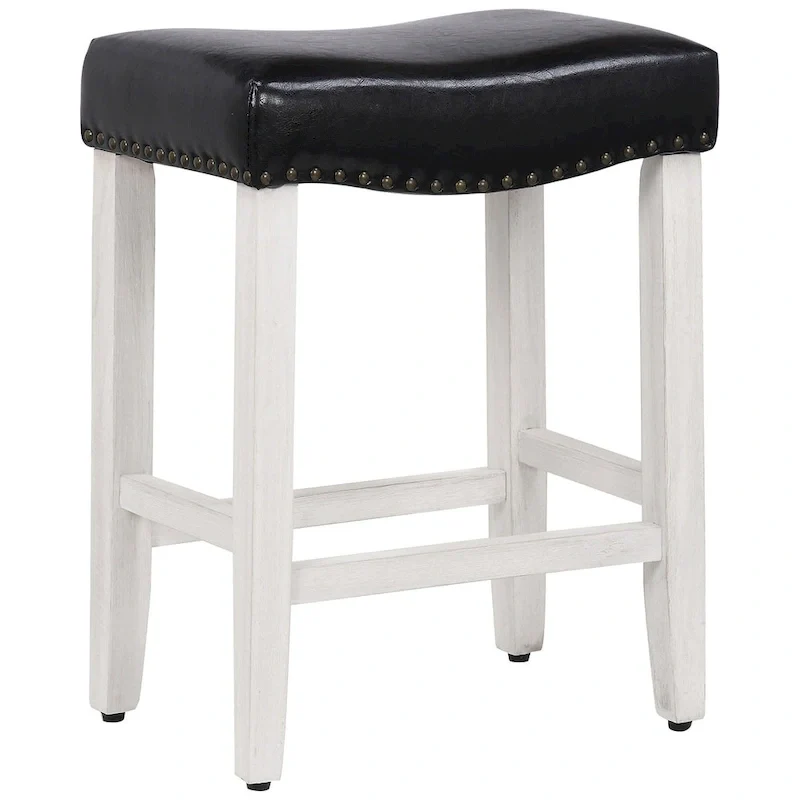 Jameson Upholstered Polyester Antique White 24 Inch Counter Stool