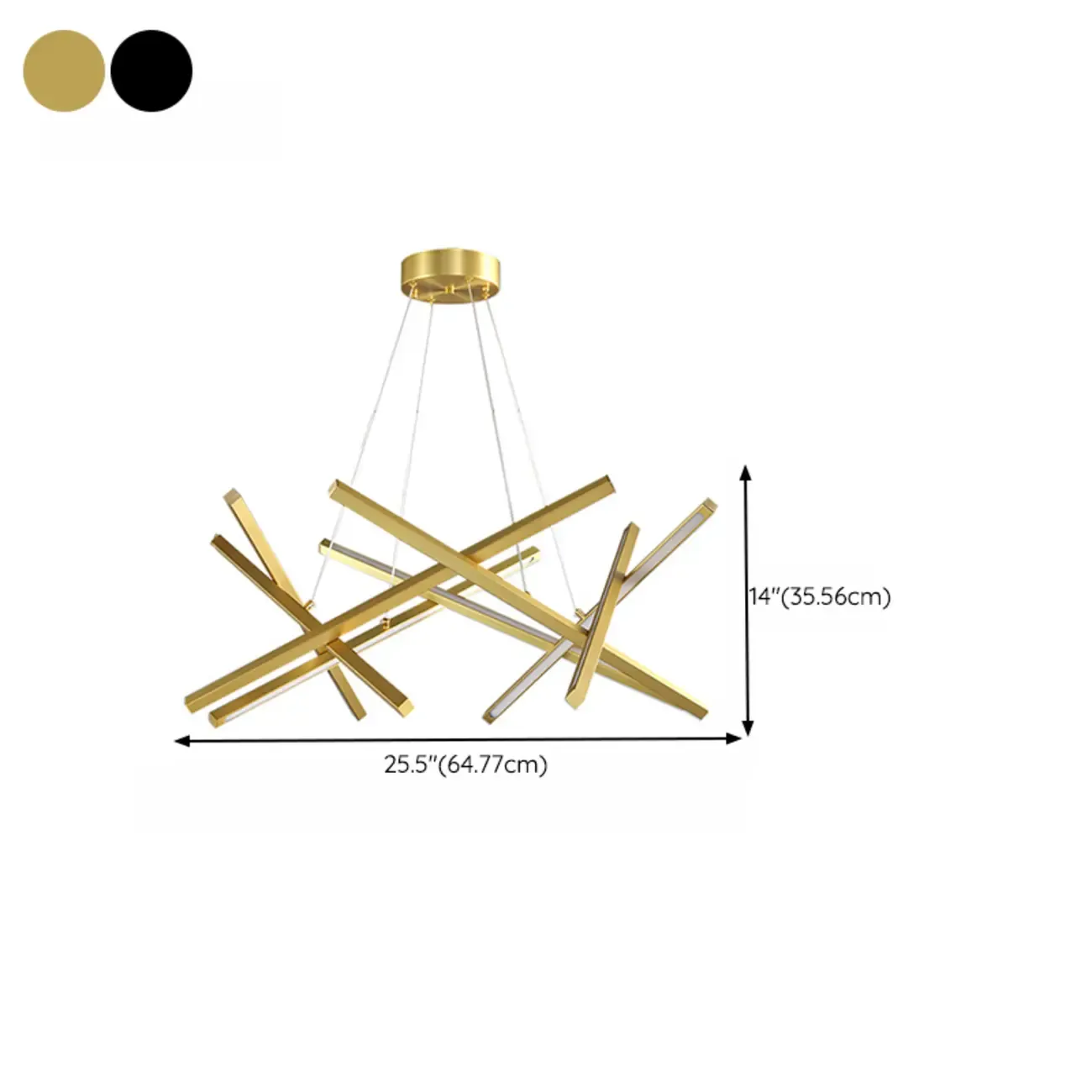 Modern Linear LED Chandelier with Geometric Metal Design