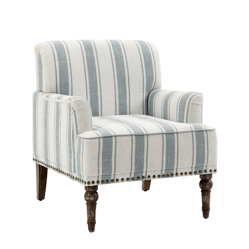 Modern Striped Accent Chairs with Arms