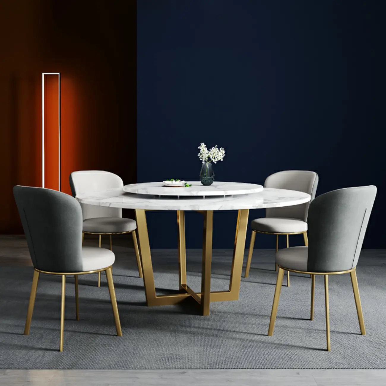 Sleek Gold Legs Faux Leather Upholstered Dining Chair