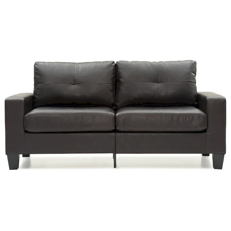 71 in. W Track Arm Faux Leather 3-Seat Sofa