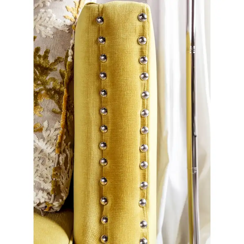 Transitional Fabric Upholstered Tufted Back Tuxedo Arms Sofa