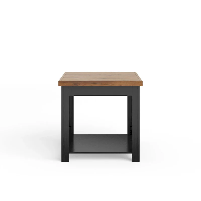 Modern Farmhouse Style 24-Inch Side Table — No Assembly Required, Two-Tone Finish